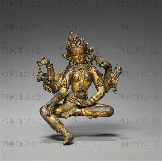 Vasudhara, Goddess of Abundance, 1300s-1400s. Creator: Unknown.