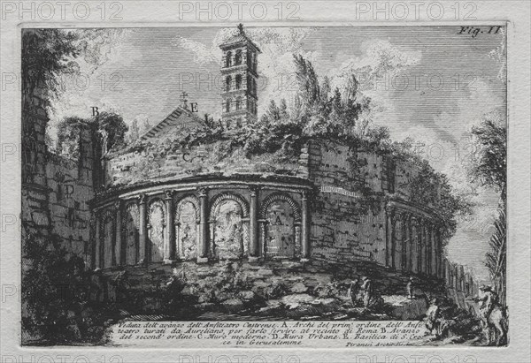 Veduta dellavanzo dellAnfiteatro Castranse. Creator: Giovanni Battista Piranesi (Italian, 1720-1778).