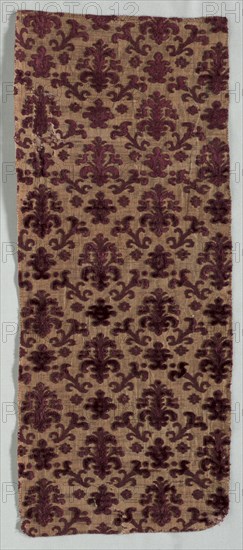 Velvet Fragment, 1600-1640. Creator: Unknown.