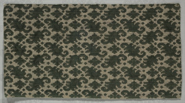 Velvet Fragment, 1600-1740. Creator: Unknown.