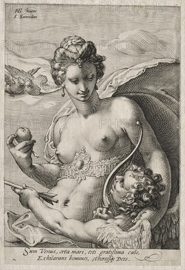 Venus and Cupid, c. 1595. Creator: Jan Saenredam (Dutch, 1565-1607).