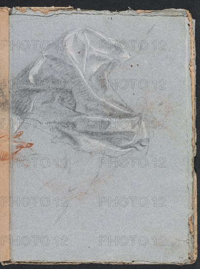 Verona Sketchbook: Drapery study (page 37), 1760. Creator: Francesco Lorenzi (Italian, 1723-1787).