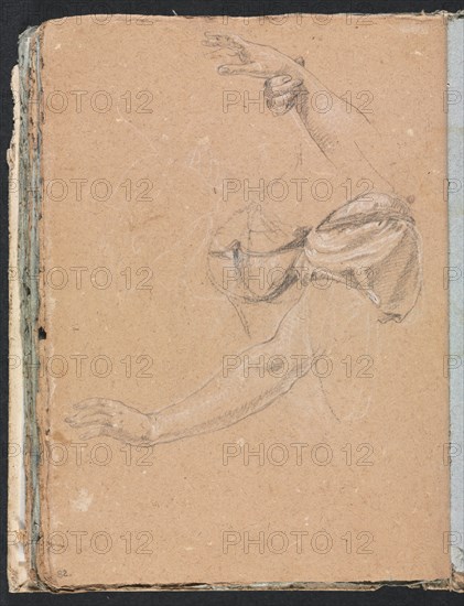 Verona Sketchbook: Female arms and hands with drapery (page 82), 1760. Creator: Francesco Lorenzi (Italian, 1723-1787).