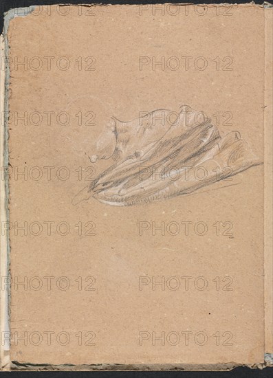 Verona Sketchbook: Head and shoulder with drapery (page 14), 1760. Creator: Francesco Lorenzi (Italian, 1723-1787).