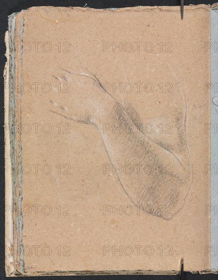 Verona Sketchbook: Left arm and hand (page 46), 1760. Creator: Francesco Lorenzi (Italian, 1723-1787).