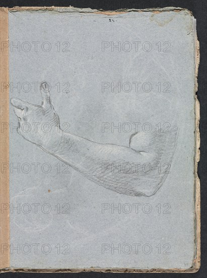 Verona Sketchbook: Left arm and hand (page 47), 1760. Creator: Francesco Lorenzi (Italian, 1723-1787).