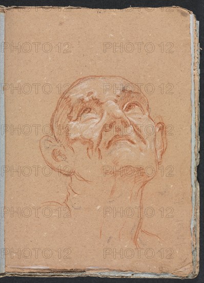 Verona Sketchbook: Male head (page 31), 1760. Creator: Francesco Lorenzi (Italian, 1723-1787).