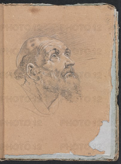 Verona Sketchbook: Monk (page 25), 1760. Creator: Francesco Lorenzi (Italian, 1723-1787).