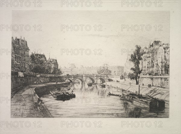 View from St. Michel Bridge, 1865. Creator: Maxime Lalanne (French, 1827-1886).