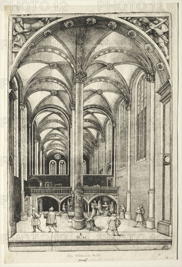 View in the interior of St. Catherine's chruch at Augsburg. Creator: Daniel I Hopfer (German, c. 1470-1536).