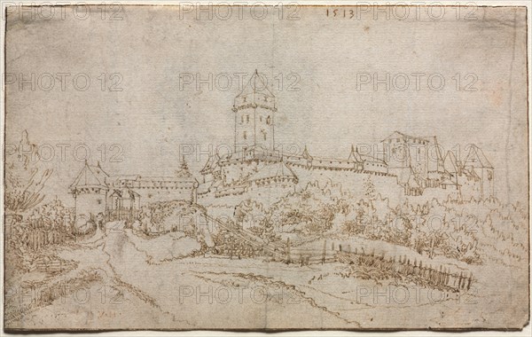 View of a Castle (recto), 1513. Creator: Wolfgang Huber (Austrian, 1490-1553).