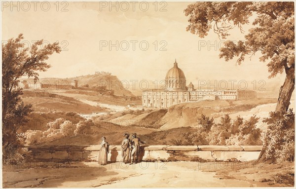 View of St. Peters, Rome, c. 1817-1820. Creator: Achille Etna Michallon (French, 1796-1822).