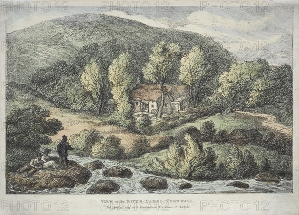 Views in Cornwall: View on the River Camel, Cornwall, 1812. Creator: Thomas Rowlandson (British, 1756-1827).
