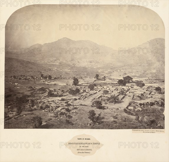 Views in Mysore: Bhoganarasimhaswami's temple, in the fort, Devarayadroog..., 1862-1865. Creator: Lieutenant Colonel Henry Dixon (British, 1824-1883).