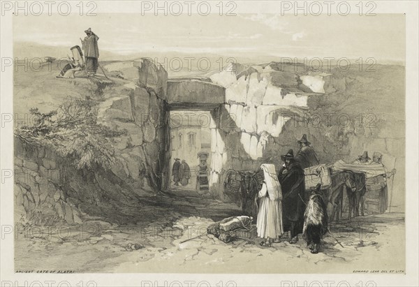 Views of Rome and Its Environs: Ancient Gate of Alatri, 1841. Creator: Edward Lear (British, 1812-1888).