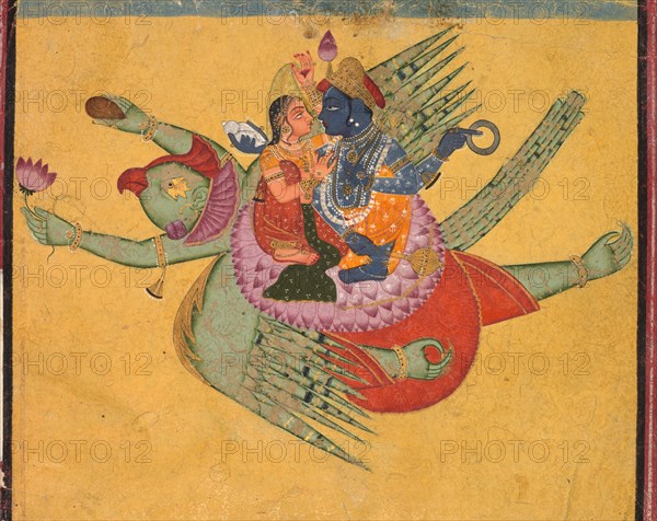 Vishnu and Lakshmi on Garuda, c. 1750 . Creator: Unknown.