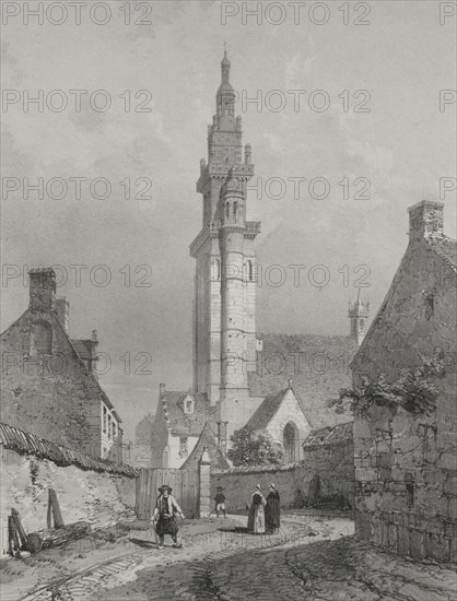 Voyages pittoresques et romantiques dans lancienne France. Bretagne: Eglise de Roscoff. Creator: Eugène Cicéri (French, 1813-1890).