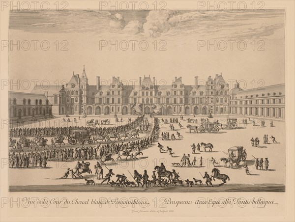 Vue de la Cour du Cheval-Blanc de Fontainebleau, 1667. Creator: Israël Silvestre (French, 1621-1691).