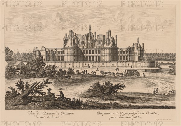 Vue du Château de Chambord, du côté de lentrée, 1678. Creator: Israël Silvestre (French, 1621-1691).