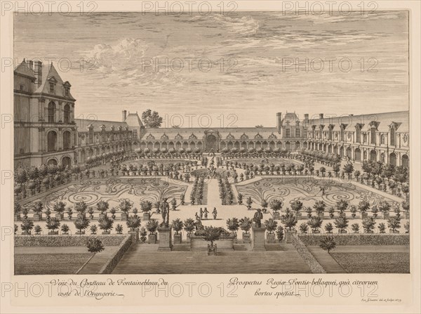 Vue du Château de Fontainebleau, du côté de lOrangerie, 1679. Creator: Israël Silvestre (French, 1621-1691).