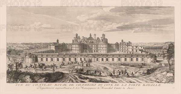 Vue du Château royal de Chambord, du côte de la Porte royale. Creator: Jacques Rigaud (French, 1681-1754).