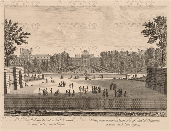 Vue du palais et des jardins des Tuileries, du côté du cours la Reine, 1673. Creator: Israël Silvestre (French, 1621-1691).