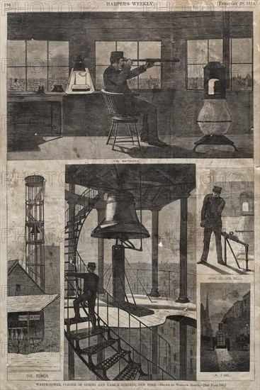 Watch-Tower, Corner of Spring and Varick Streets, New York, 1874. Creator: Winslow Homer (American, 1836-1910).