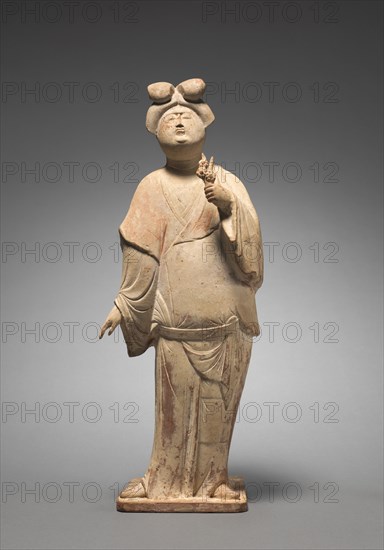 Woman Holding Plum Blossoms, mid 700s. Creator: Unknown.