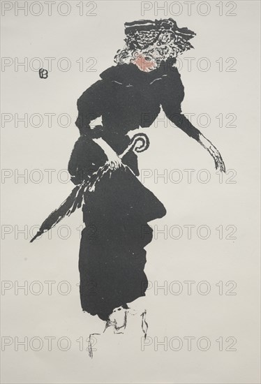 Woman with an Umbrella, 1894. Creator: Pierre Bonnard (French, 1867-1947); Published by L'Estampeoriginale in the Album de la Revue blanche, 1895.