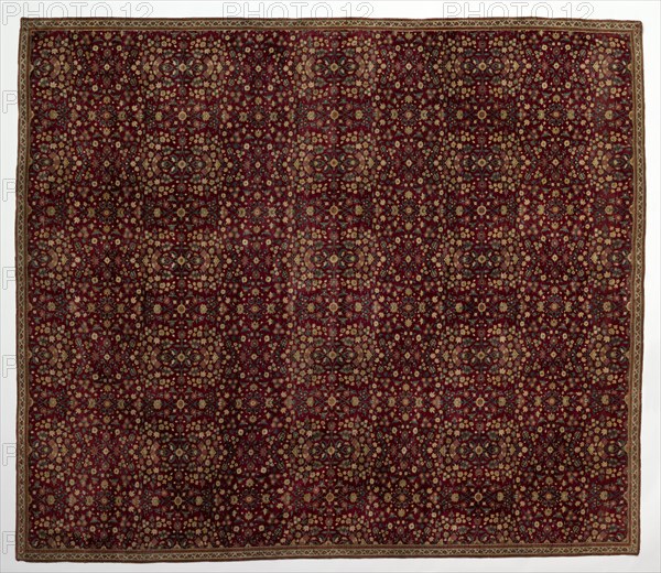 Woolen carpet with millefleurs decoration, early 1600s. Creator: Unknown.