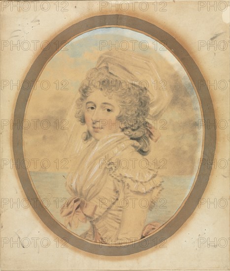 Young Lady with a Pink Bow on Her Bodice, 1792. Creator: John Downman (British, 1750-1824).