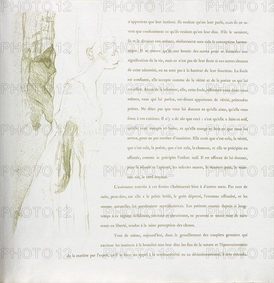 Yvette Guilbert-French Series: No. 11, 1894. Creator: Henri de Toulouse-Lautrec (French, 1864-1901).
