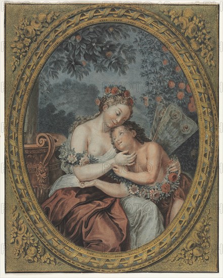 Zephyre and Flore, c. 1776. Creator: Jean François Janinet (French, 1752-1814).