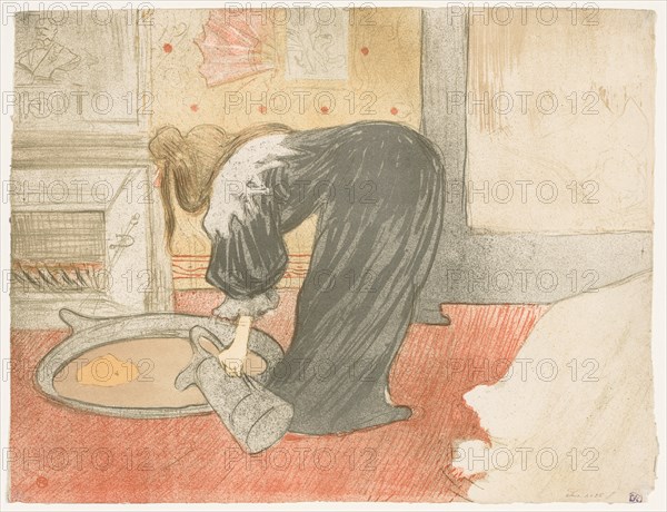 Elles: Woman at the Tub, 1896. Creator: Henri de Toulouse-Lautrec (French, 1864-1901).