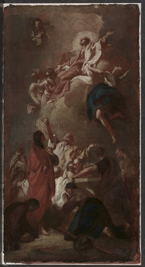 Sketch for "The Assumption of the Virgin" (for St. James, Zbraslav, near Prague)?, c. 1744. Creator: Giovanni Battista Piazzetta (Italian, 1682-1754).