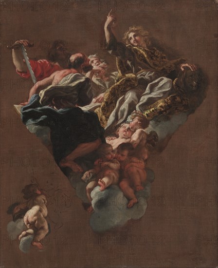 Sketch for "The Four Prophets of Israel" (for Il Gesù, Rome), c. 1675-1677. Creator: Giovanni Battista Gaulli (Italian, 1639-1709).