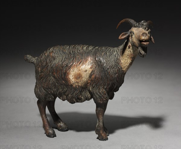 Figure from a Crèche: Standing Mountain Goat, 1780-1830. Creator: Unknown.