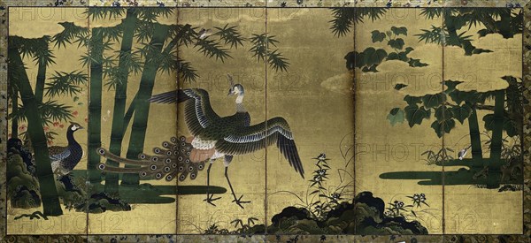 Peacocks and Bamboo, late 1500s. Creator: Tosa Mitsuyoshi (Japanese, 1539-1613), attributed to.