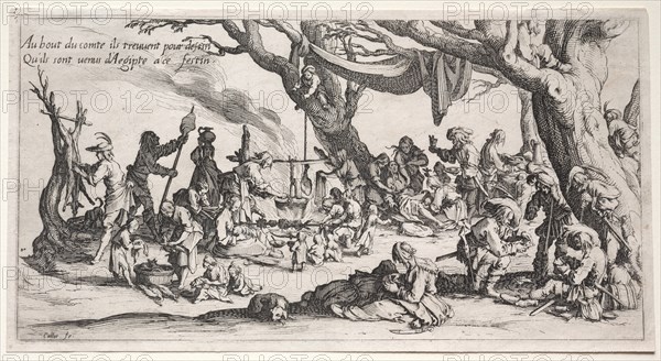 The Bohemians: The Stopping Place: The Feast of the Bohemians, c.1621-1625. Creator: Jacques Callot (French, 1592-1635).