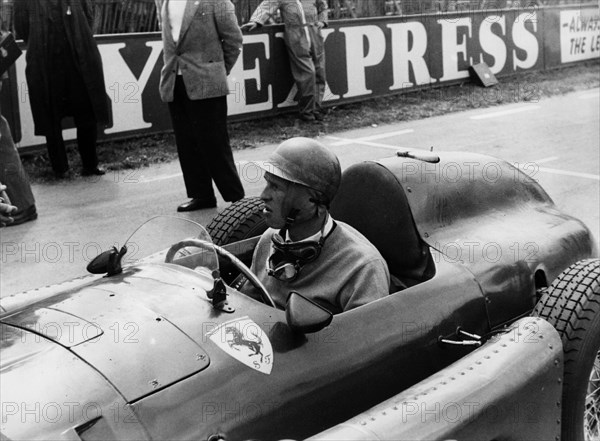 Peter Collins in Lancia - Ferrari, 1956 British Grand Prix. Creator: Unknown.