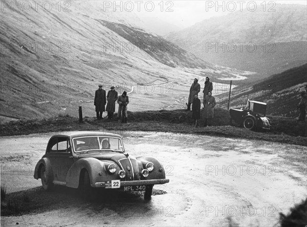 1949 AC 2 litre two door saloon on 1952 RAC rally. Creator: Unknown.