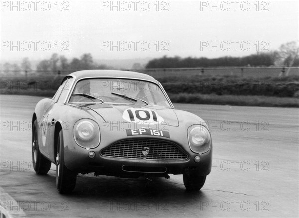 Aston Martin DB4 Zagato at speed. Creator: Unknown.