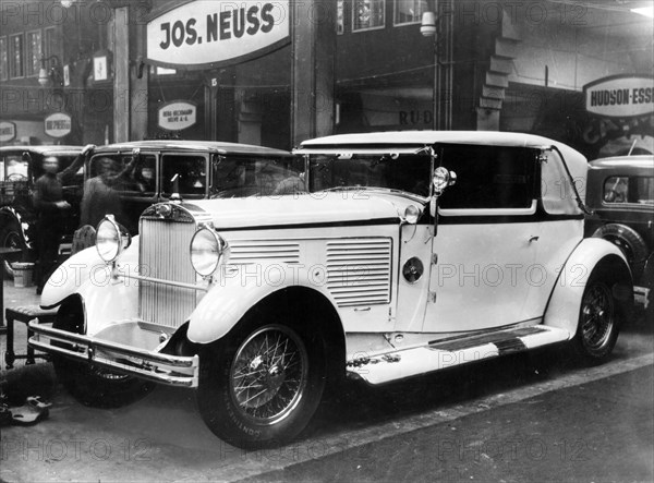 1928 Audi Imperator at motor show. Creator: Unknown.