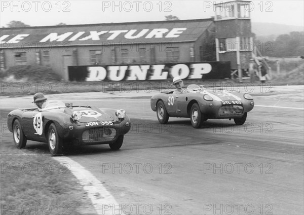 Berkeleys racing at B.A.R.C. event, Goodwood 1957. Creator: Unknown.