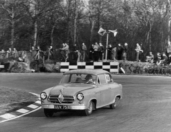 1959 Borgward, Bill Blydenstein at Brands Hatch. Creator: Unknown.