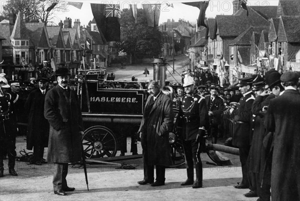 1890's Steam Fire Pump in Haslemere. Creator: Unknown.