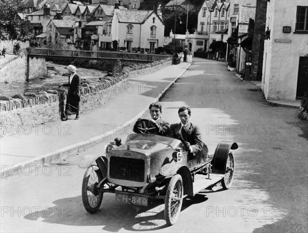 1913 G.W.K. Cyclecar at Lynmouth, Devon. Creator: Unknown.