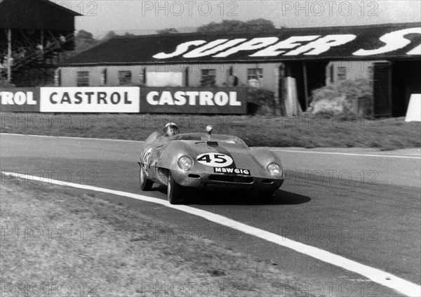 Elva Climax, I.Burgess at Goodwood 1958. Creator: Unknown.