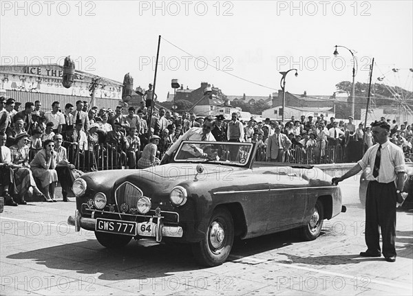 1949 Healey 2.4 Sportmobile drophead coupe, Morecambe rally 1952. Creator: Unknown.