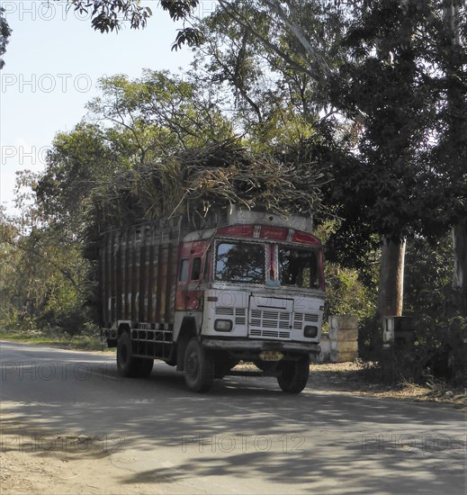 Tata truck with heavy load, India. Creator: Unknown.